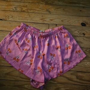Cherry Print Pink Sleep Shorts